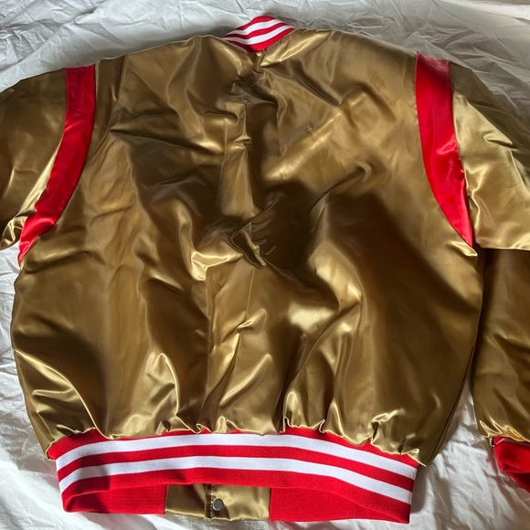 Vintage Swingster USA San Francisco 49ers Gold Satin Bomber Jacket Men's Sz L - Picture 4 of 7